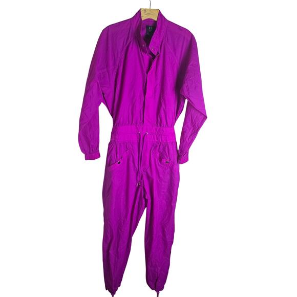 Athleta x Alicia Keys Utility Jumpsuit Raspberry Fuchsia Hot Pink Size 6 - NWOT - Picture 1 of 12